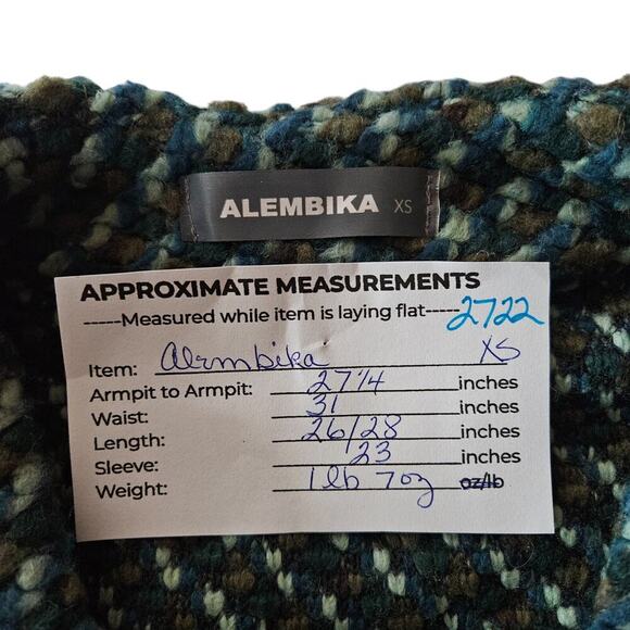 Alembika Womens Jacket XS Textured Wool Blend Leopard Faux Fur Pockets Boho Fit - Picture 10 of 11